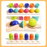 Montessori Bead Matching Toy with Tongs