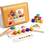 Montessori Bead Matching Toy with Tongs