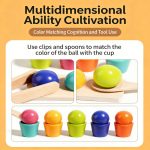 Montessori Bead Matching Toy with Tongs