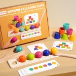 Montessori Bead Matching Toy with Tongs
