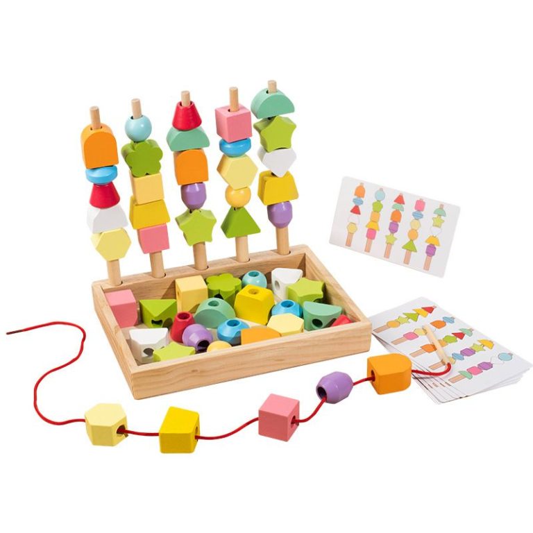 Montessori Cylinder Set – Wooden Geometric Shape Learning Toy, suitable for early childhood education