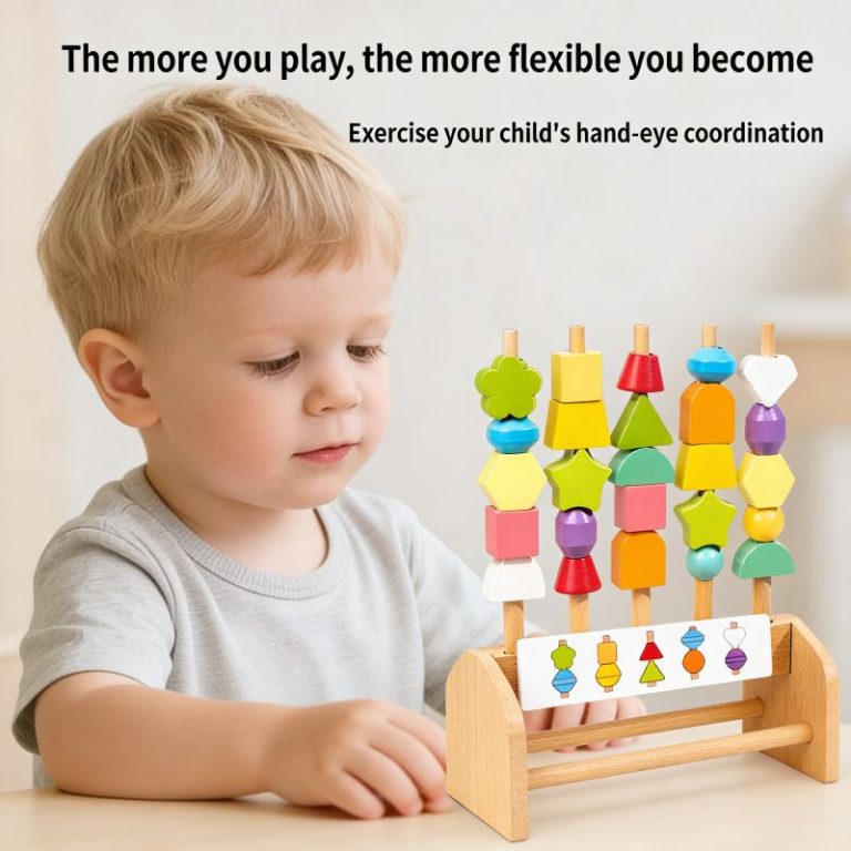 Montessori Cylinder Set – Wooden Geometric Shape Learning Toy, suitable for early childhood education