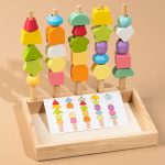 Montessori Cylinder Set – Wooden Geometric Shape Learning Toy, suitable for early childhood education