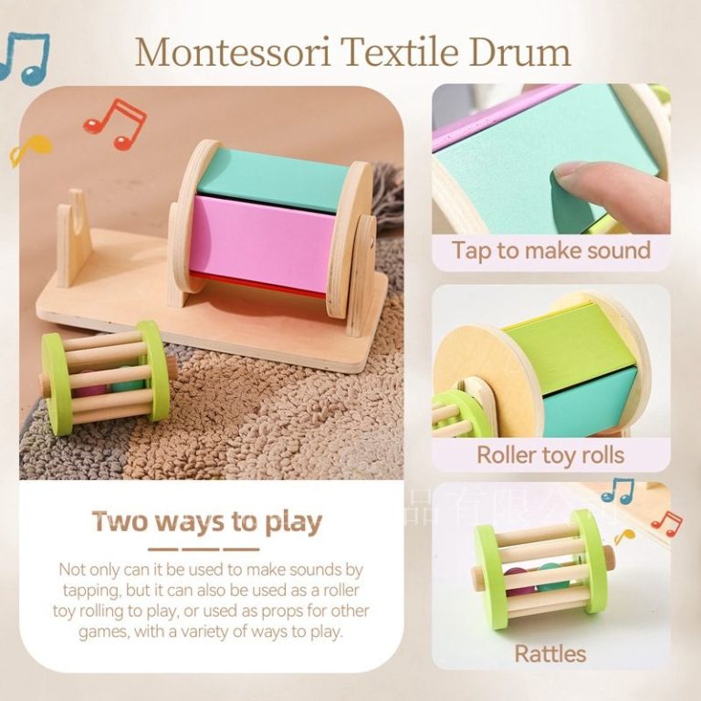 Montessori Fabric Drum – Sensory Touch & Texture Learning Toy