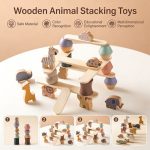 Montessori wooden shape stacking toys suitable for young children