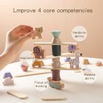 Montessori wooden shape stacking toys suitable for young children