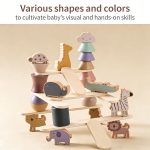 Montessori wooden shape stacking toys suitable for young children