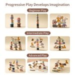 Montessori wooden shape stacking toys suitable for young children