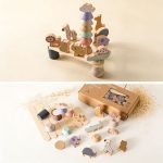Montessori wooden shape stacking toys suitable for young children