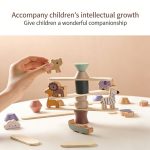 Montessori wooden shape stacking toys suitable for young children